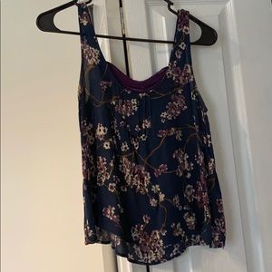 Floral print flowy crop top